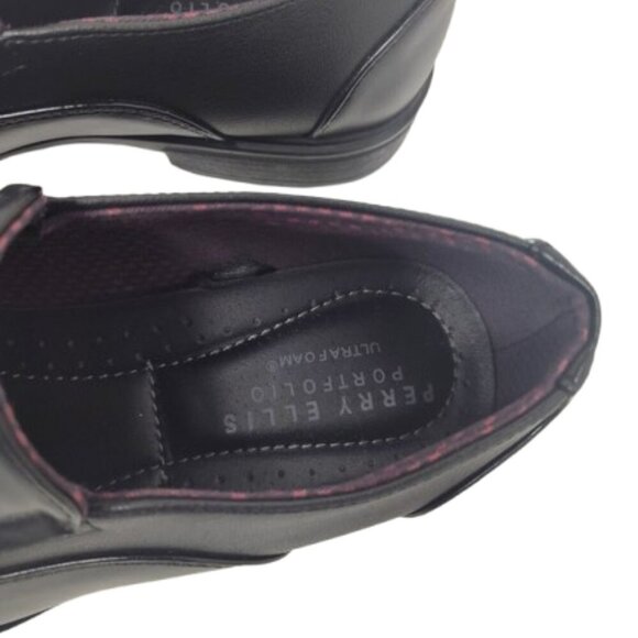 Perry Ellis Portfolio Memory Foam Men's Dress Shoe Black Size 9 - Picture 11 of 13